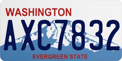 WA license plate AXC7832