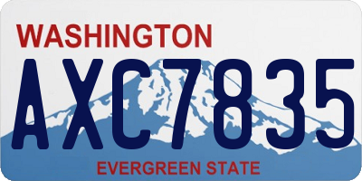 WA license plate AXC7835