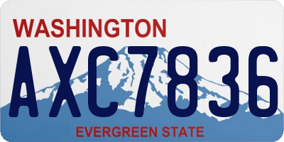 WA license plate AXC7836