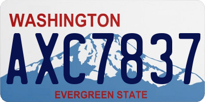 WA license plate AXC7837