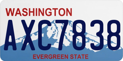 WA license plate AXC7838