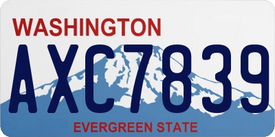 WA license plate AXC7839