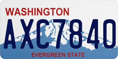 WA license plate AXC7840