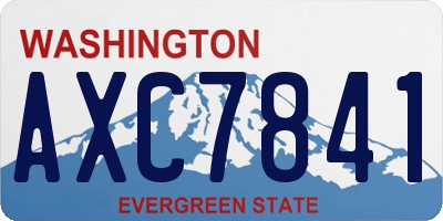 WA license plate AXC7841