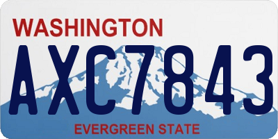 WA license plate AXC7843