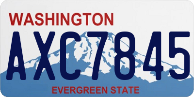 WA license plate AXC7845