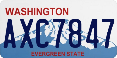 WA license plate AXC7847