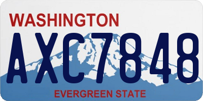 WA license plate AXC7848