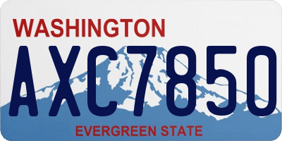 WA license plate AXC7850