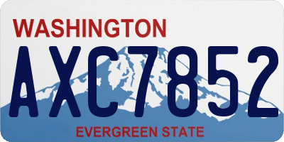 WA license plate AXC7852