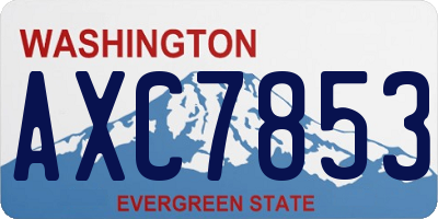 WA license plate AXC7853