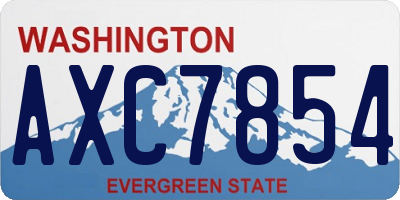 WA license plate AXC7854
