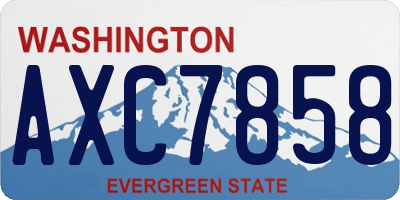 WA license plate AXC7858