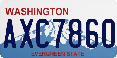 WA license plate AXC7860