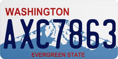 WA license plate AXC7863