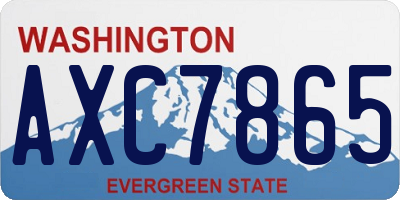 WA license plate AXC7865