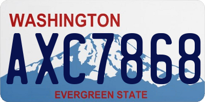 WA license plate AXC7868