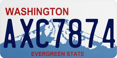 WA license plate AXC7874