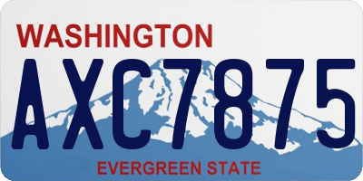 WA license plate AXC7875