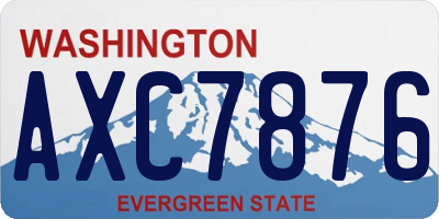 WA license plate AXC7876