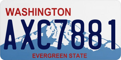 WA license plate AXC7881