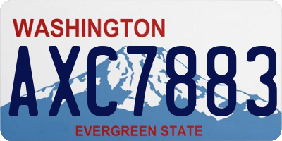 WA license plate AXC7883