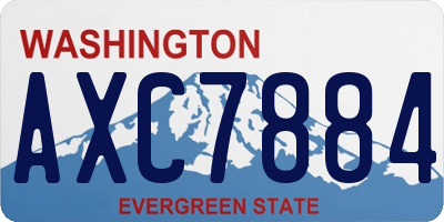 WA license plate AXC7884