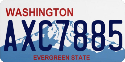 WA license plate AXC7885