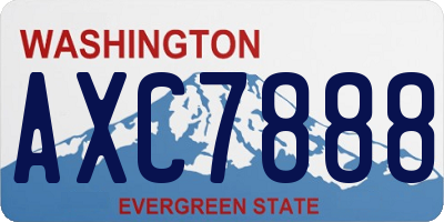 WA license plate AXC7888