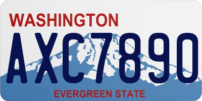 WA license plate AXC7890