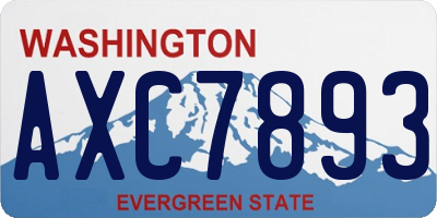 WA license plate AXC7893