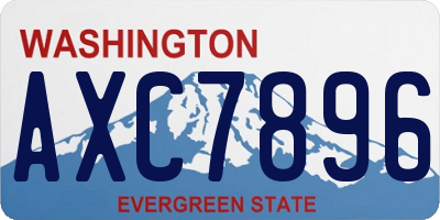 WA license plate AXC7896