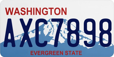 WA license plate AXC7898