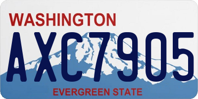 WA license plate AXC7905