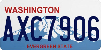 WA license plate AXC7906