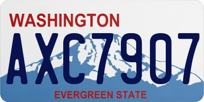 WA license plate AXC7907