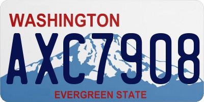 WA license plate AXC7908