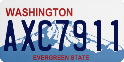 WA license plate AXC7911