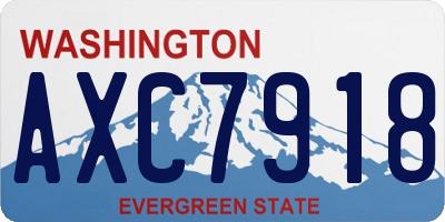 WA license plate AXC7918