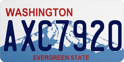 WA license plate AXC7920