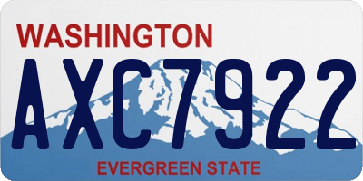 WA license plate AXC7922
