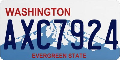 WA license plate AXC7924