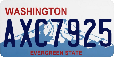 WA license plate AXC7925