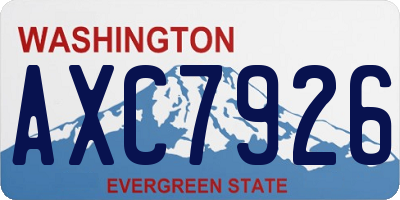 WA license plate AXC7926