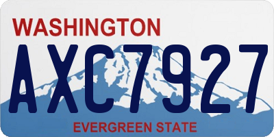 WA license plate AXC7927