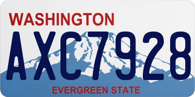 WA license plate AXC7928
