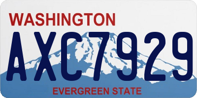 WA license plate AXC7929