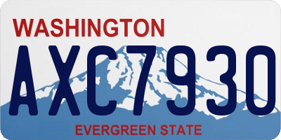 WA license plate AXC7930