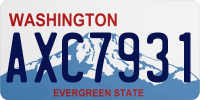 WA license plate AXC7931