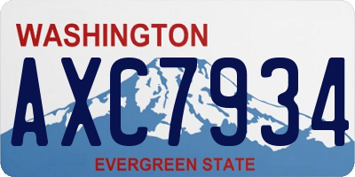 WA license plate AXC7934